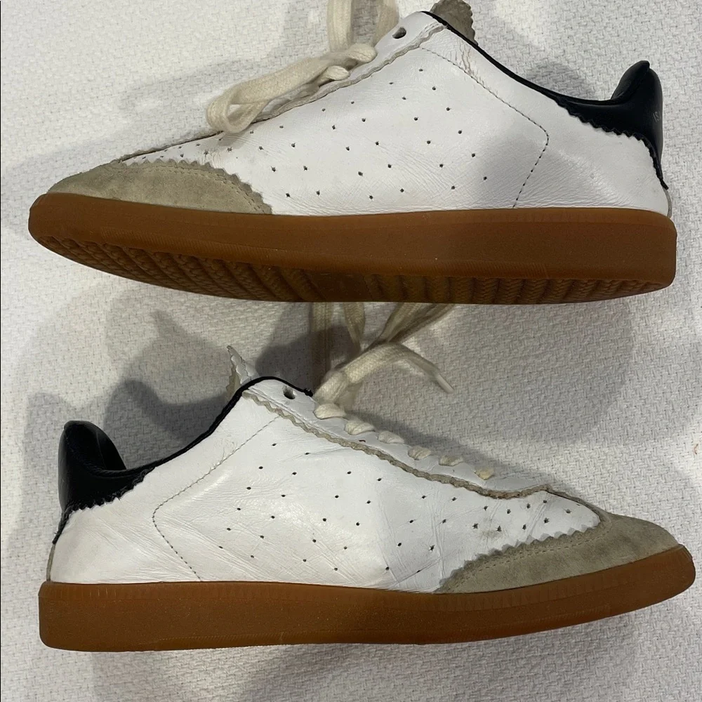 Isabel Marant Bryce leather sneakers White Lace-Up - Picture 2 of 9